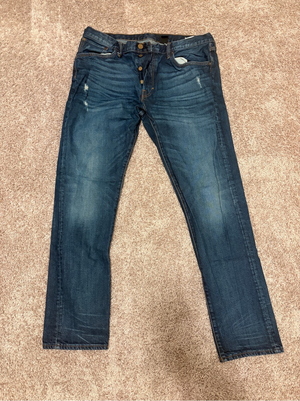 Slim Straight Men’s Jeans - Dark Blue